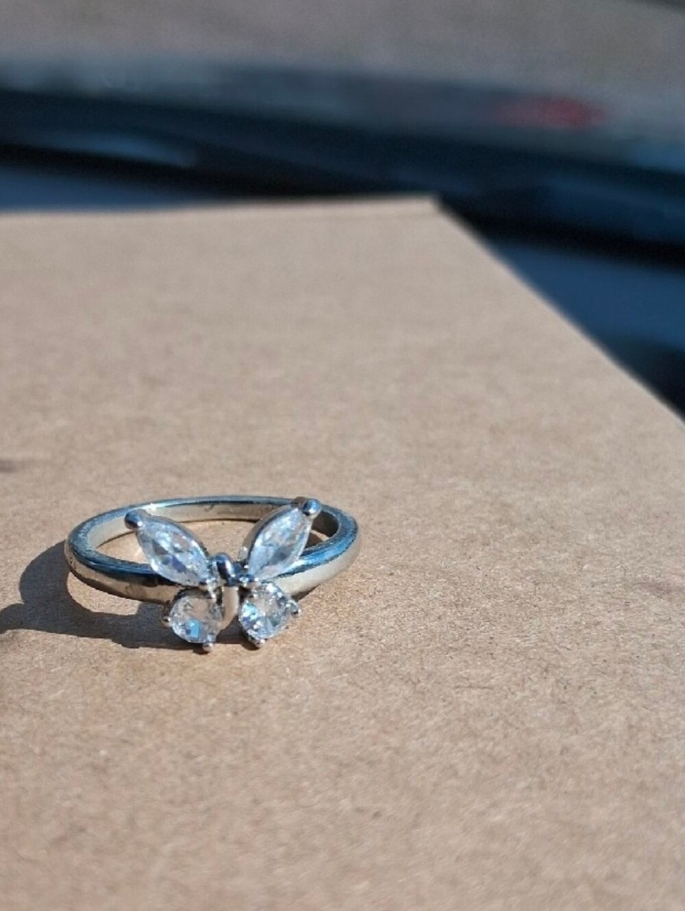 $8 Each Or Bundle 5/$20 Elegant Silver Butterfly CZ Ring